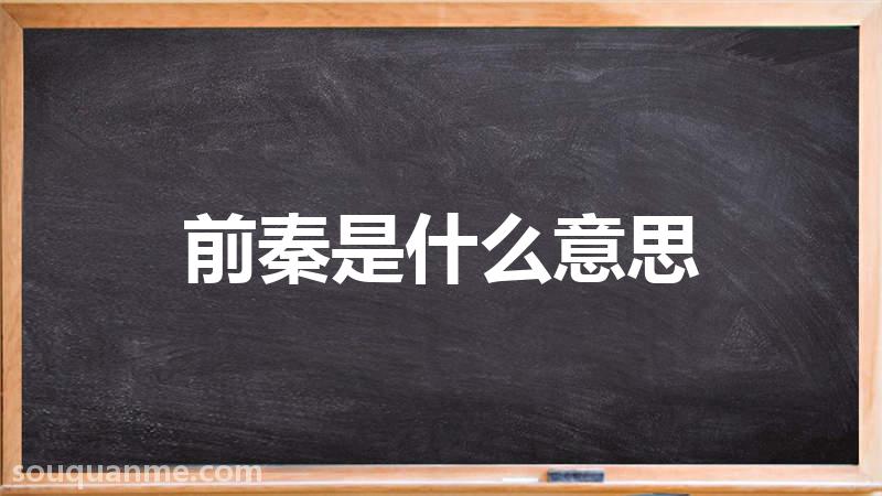 前秦是什么意思 前秦的读音拼音 前秦的词语解释